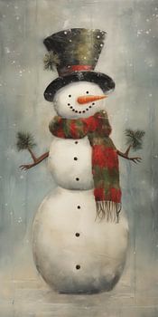 Feestelijke sneeuwpop