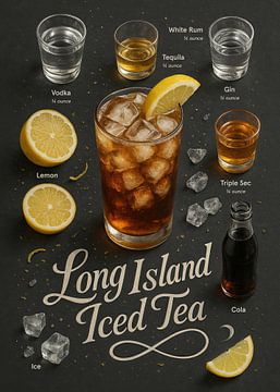 Long Island Iced Tea Poster - Feestmix met vijf geesten van Lootprint