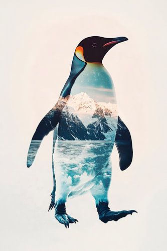 Pinguïn in de sneeuw