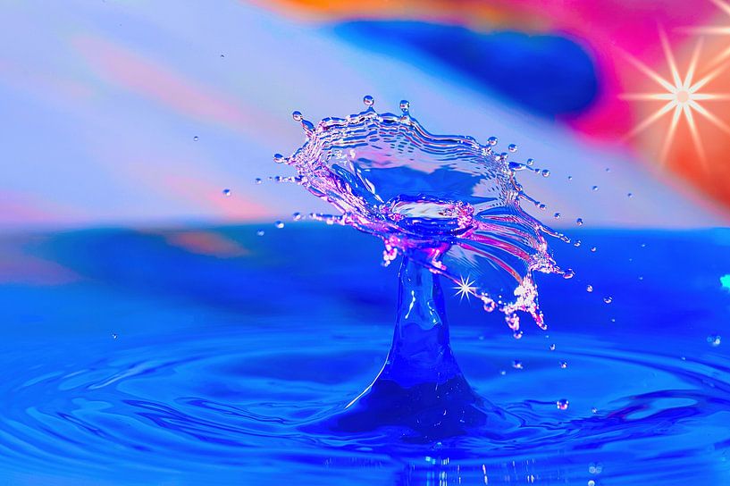 Botsing met waterdruppels van Dieter Fischer