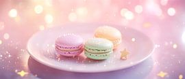Delicate macarons in pastel colours by Poster Art Shop