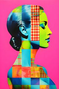 Bunte Retro-Frau