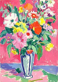 Bouquet de fleurs multicolores dans un vase sur Niklas Maximilian