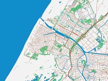 Kaart van Katwijk in de stijl Urban Ivory van Map Art Studio