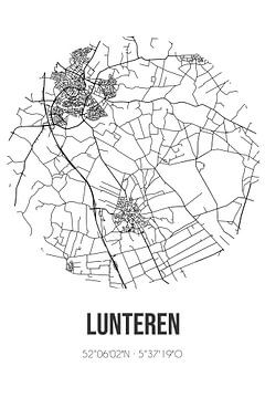 Lunteren (Gueldre) | Carte | Noir et blanc sur Rezona