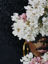 Bloemenportret met Witte Bloesem – Sfeervolle Fine Art Wanddecoratie