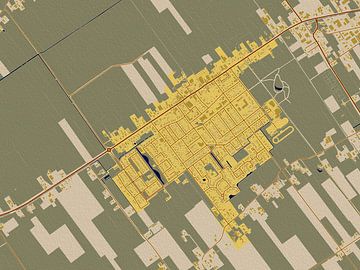 Kaart van Oldebroek in de stijl van Gustav Klimt van Maporia