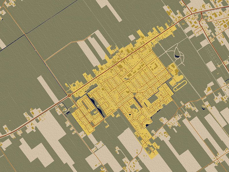 Carte du Oldebroek dans le style de Gustav Klimt par Maporia