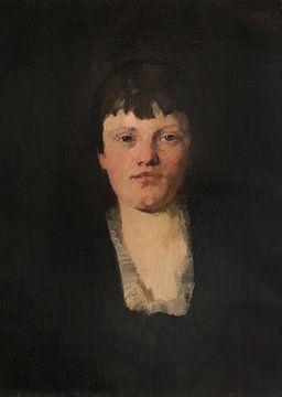 Meisje met vierkante halslijn, Wilhelm Trübner