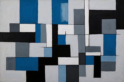 Blauwe en zwarte vakken