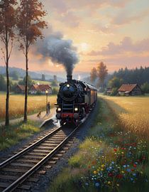 Track Shadows Beneath the Sunset Glow by Regan Frederick