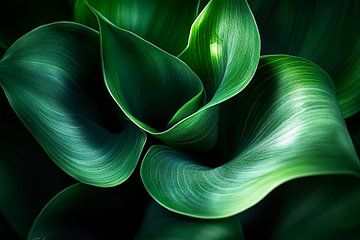 Grüne Blattstruktur – Organisch und elegant von Poster Art Shop