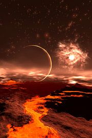 Artistic 3D illustration of a cosmic scene by 3QuarksMedia