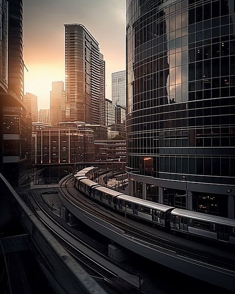 Chicago bei Sonnenaufgang von fernlichtsicht