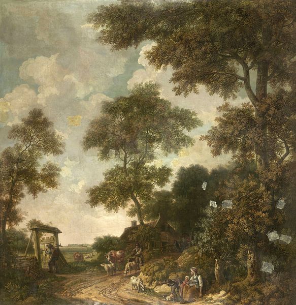 Wallpaper painting of a Dutch landscape with a dirt road, Jurriaan Andriesse by Masterful Masters