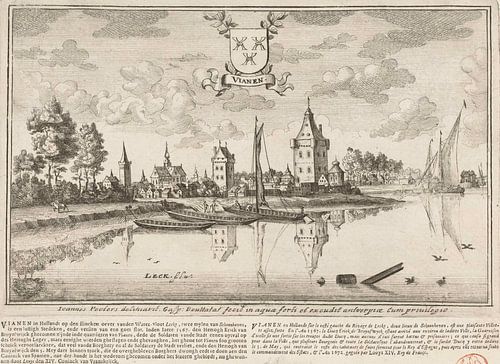 Gezicht op Vianen Vianen, Gaspar Bouttats, 1675