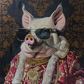Pig Portrait Mode | Pork Aristocracy by Eye catching paintings