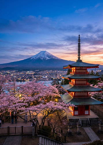 Chureito Pagoda and Mount Fuji
