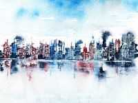 Skyline au bord de l'eau - abstrait