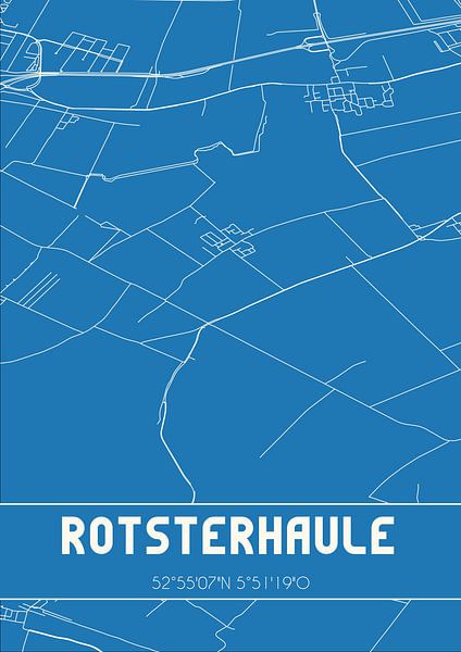Blueprint | Carte | Rotsterhaule (Fryslan) par Affiches de lieux