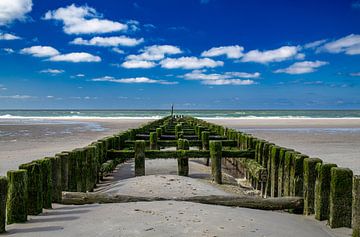 Breakwater during low tide Domburg by MSP Canvas