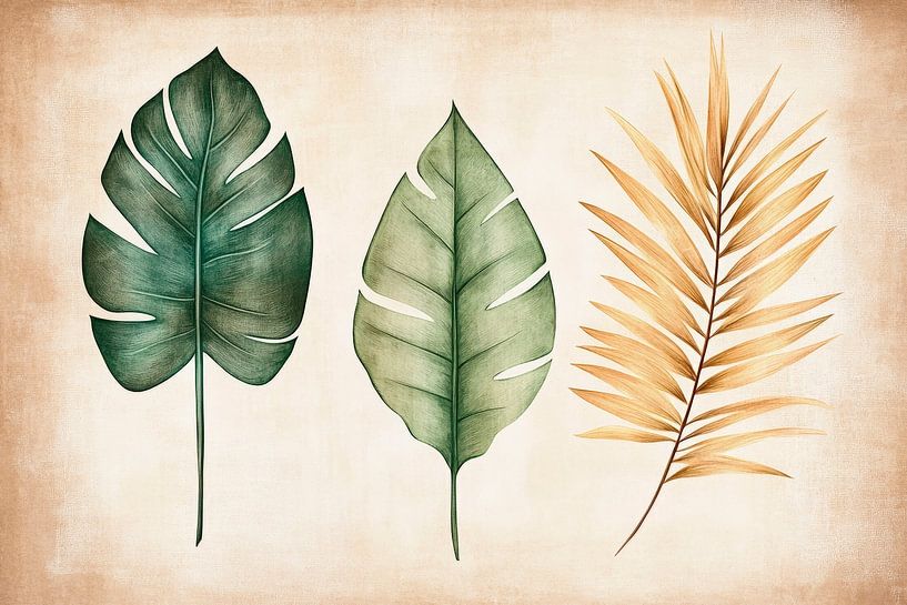 Blättertanz im sanften Licht von Poster Art Shop