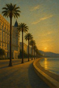 Cannes bei Sonnenuntergang - mediterrane Eleganz in goldenem Licht