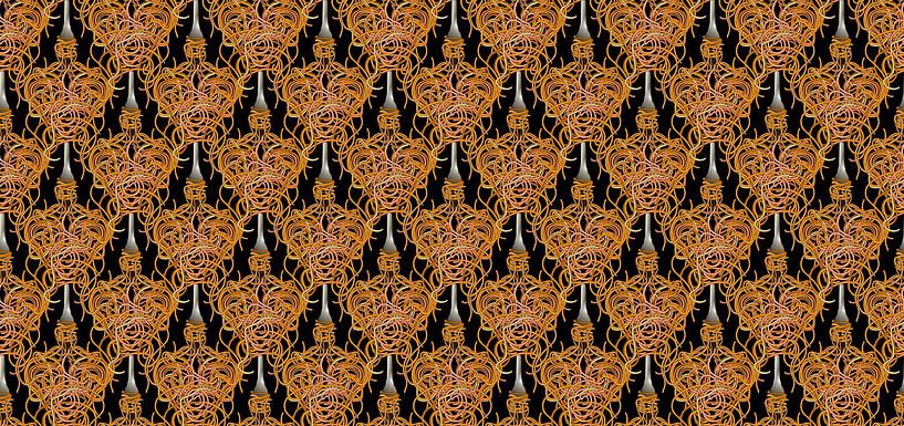 Bon appétit ! Pâtes-sans-couture-noires par Artmotifs Eve