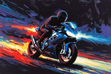Through the night on a motorbike X by DeVerviersBelgium