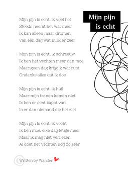 Gedicht Mijn Pijn Is Echt van Geschreven gedichten .nl