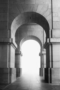 Detail van de Reichstag in Berlijn | zwart-wit fotografie | reisfotografie | Duitsland | fotobehang