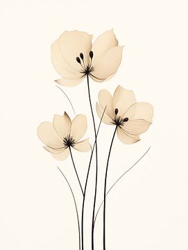 Bloemen beige van Bert Nijholt