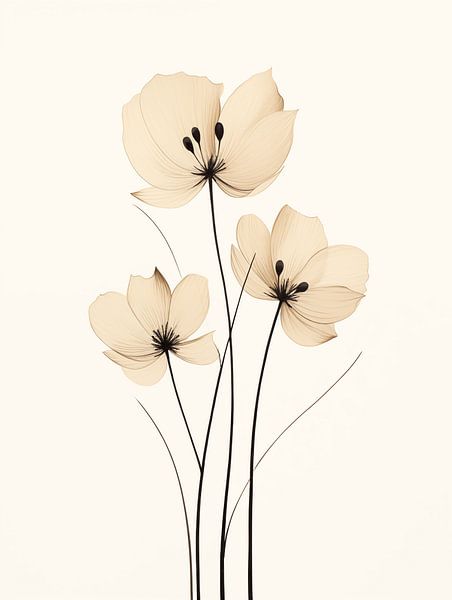 Flowers beige by Bert Nijholt