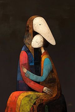 Abstracte Omhelzing | Warm Spectrum of Closeness van ARTEO Schilderijen