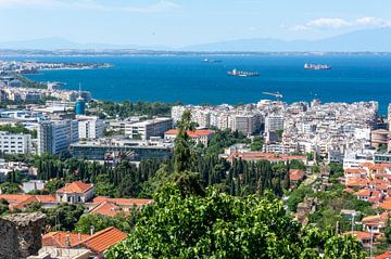 Panoramic view of the city of Thessaloniki city in Greece with sea by Animaflora PicsStock