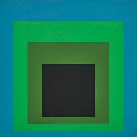 Josef Albers - Hommage an das Quadrat, blau, schwarz, grün, hohe Auflösung von Vivanne