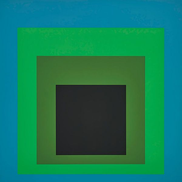 Josef Albers - Hommage an das Quadrat, blau, schwarz, grün, hohe Auflösung von Vivanne