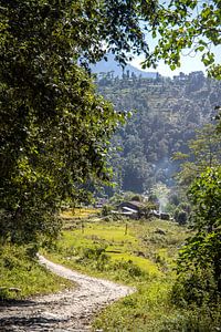 Une ferme dans l'Himalaya. sur Floyd Angenent