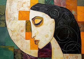 Vrouw Abstract | Vrouw Gezicht van Kunst Kriebels