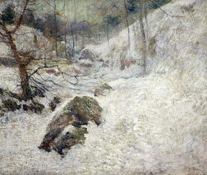 John Henry Twachtman~Horsneck Brook im Winter von finemasterpiece