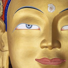 Gesicht einer Buddha-Statue, Ladakh von Walter G. Allgöwer