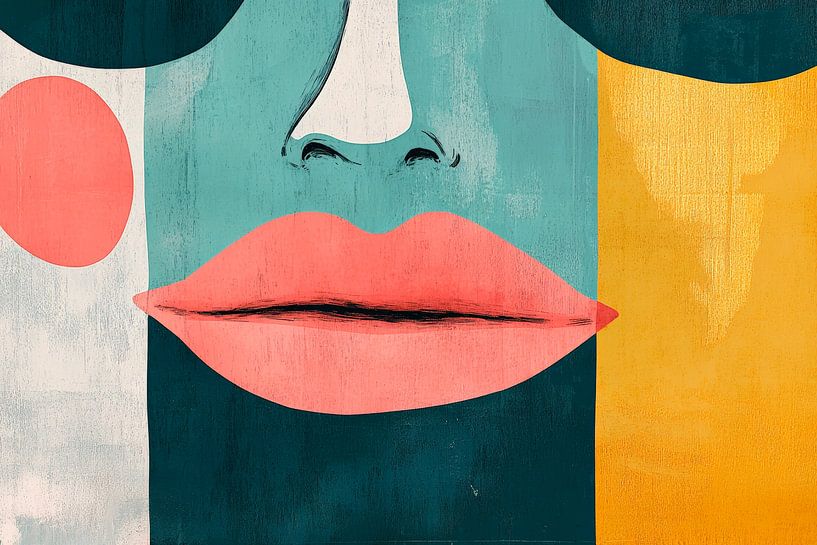 Abstract portrait with vibrant colours by Poster Art Shop