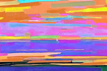 Reflet du ciel et de la lumière du soleil dans la mer sur Anna Marie de Klerk