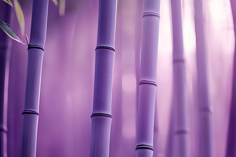 Purple bamboo stems in soft tones by Poster Art Shop
