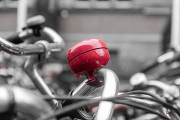 Red bike bell by Dirk v/d Kamp