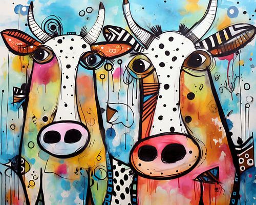 Colourful Cows by Jacky