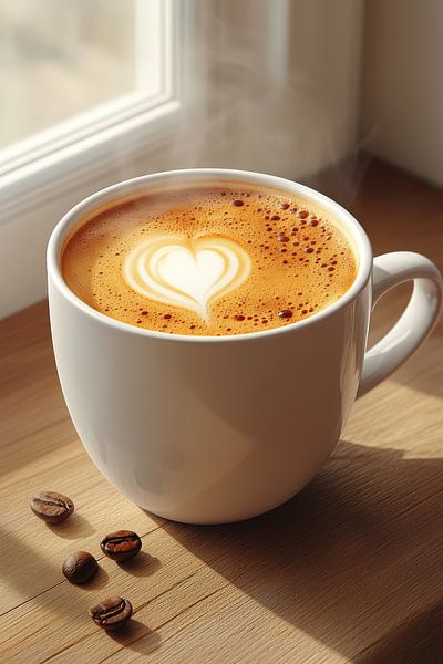 eine heiße Tasse Kaffee oder Cappuccino Illustration von Egon Zitter
