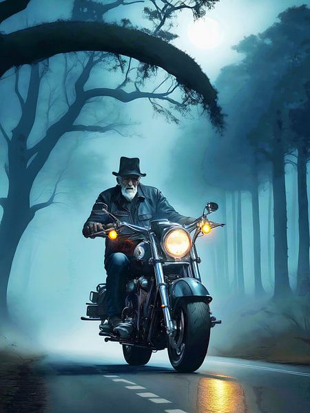 The old man with the beard and motorbike by DeVerviersBelgium