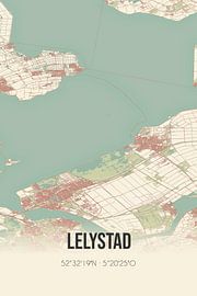 Vintage map of Lelystad (Flevoland) by Prints of Place