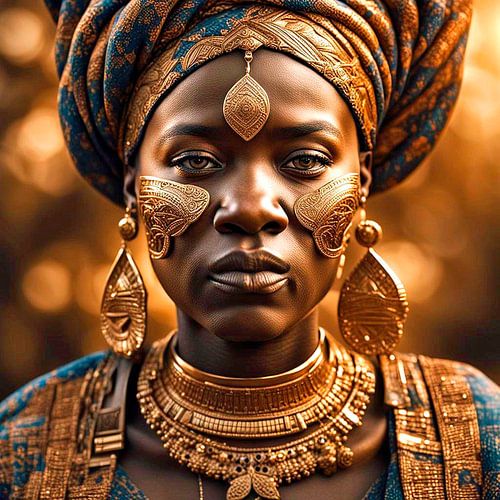 La beauté africaine en or.